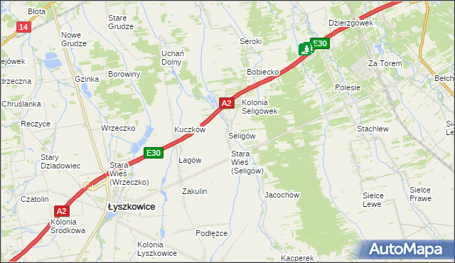 mapa Seligów, Seligów na mapie Targeo