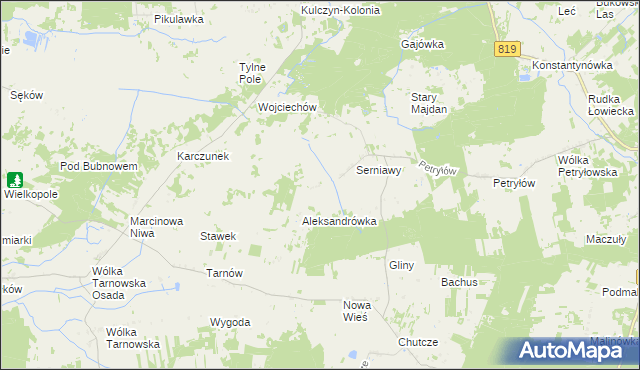 mapa Serniawy-Kolonia, Serniawy-Kolonia na mapie Targeo