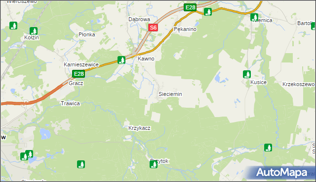 mapa Sieciemin, Sieciemin na mapie Targeo