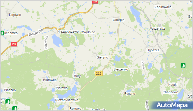 mapa Sierzno, Sierzno na mapie Targeo