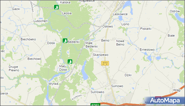 mapa Skarszewo gmina Świecie, Skarszewo gmina Świecie na mapie Targeo