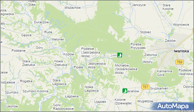 mapa Skolankowska Wola, Skolankowska Wola na mapie Targeo