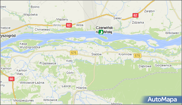 mapa Śladów gmina Brochów, Śladów gmina Brochów na mapie Targeo