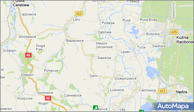 mapa Sławików, Sławików na mapie Targeo