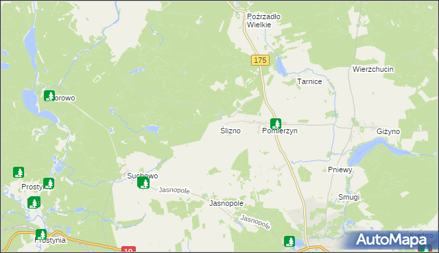 mapa Ślizno, Ślizno na mapie Targeo