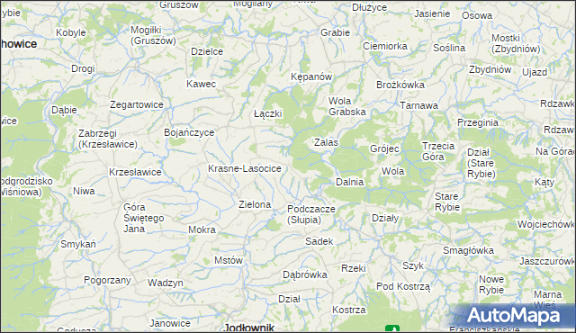mapa Słupia gmina Jodłownik, Słupia gmina Jodłownik na mapie Targeo