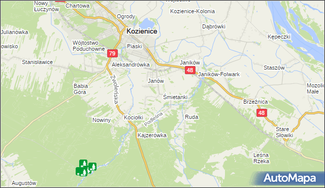 mapa Śmietanki, Śmietanki na mapie Targeo