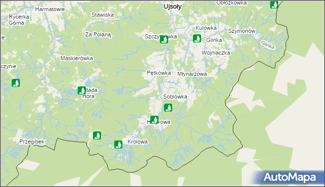 mapa Soblówka, Soblówka na mapie Targeo