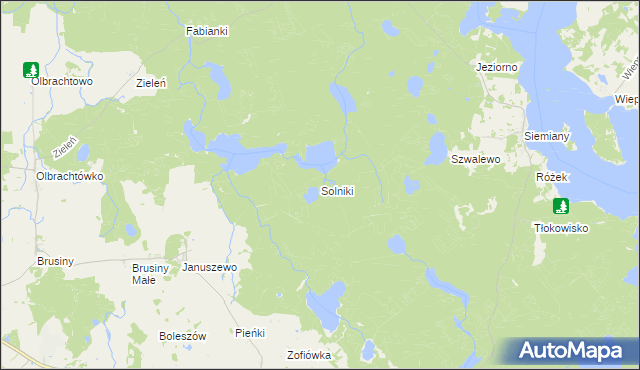 mapa Solniki gmina Iława, Solniki gmina Iława na mapie Targeo