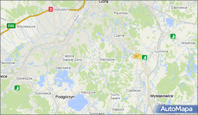 mapa Staniszów, Staniszów na mapie Targeo