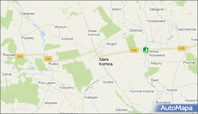 mapa Stara Kornica, Stara Kornica na mapie Targeo