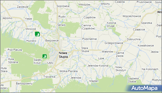 mapa Stara Słupia, Stara Słupia na mapie Targeo