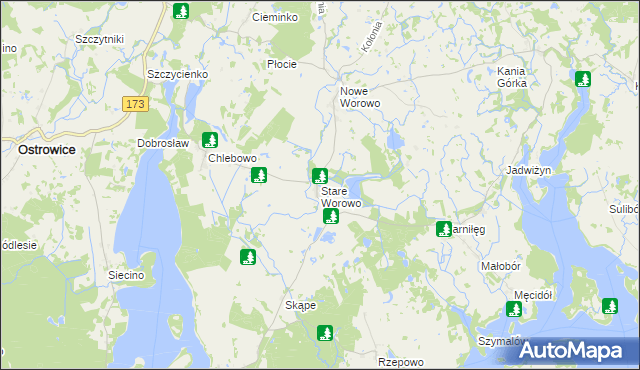 mapa Stare Worowo, Stare Worowo na mapie Targeo