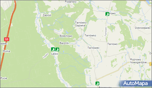 mapa Stawno gmina Goleniów, Stawno gmina Goleniów na mapie Targeo