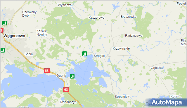 mapa Stręgiel, Stręgiel na mapie Targeo