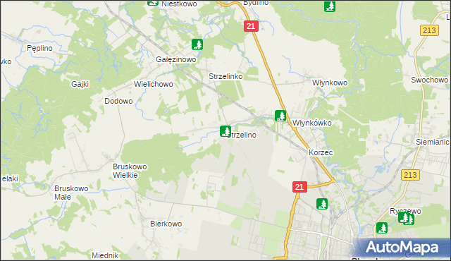 mapa Strzelino, Strzelino na mapie Targeo