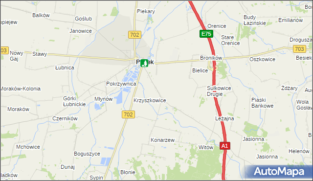 mapa Sułkowice Pierwsze, Sułkowice Pierwsze na mapie Targeo