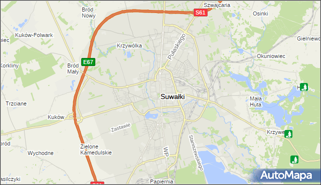 mapa Suwałk, Suwałki na mapie Targeo