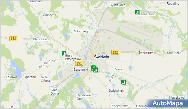 mapa Świdwin, Świdwin na mapie Targeo