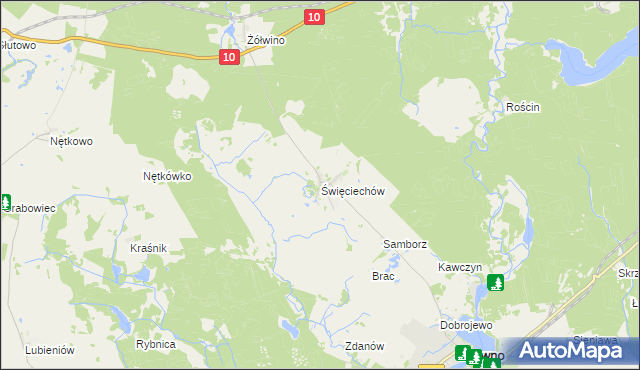 mapa Święciechów, Święciechów na mapie Targeo