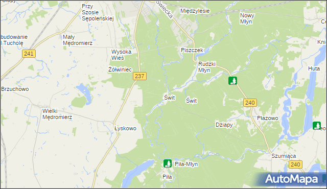 mapa Świt gmina Gostycyn, Świt gmina Gostycyn na mapie Targeo