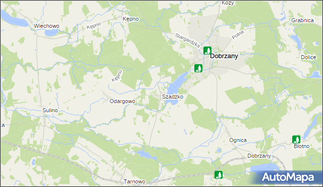 mapa Szadzko, Szadzko na mapie Targeo