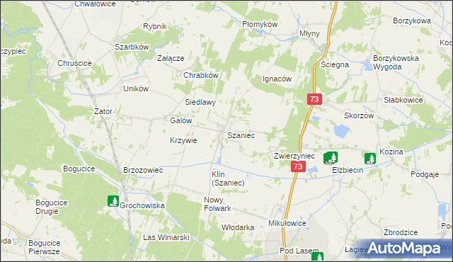 mapa Szaniec, Szaniec na mapie Targeo