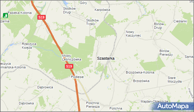 mapa Szastarka, Szastarka na mapie Targeo