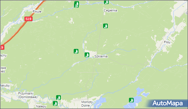 mapa Szklarnia gmina Janów Lubelski, Szklarnia gmina Janów Lubelski na mapie Targeo