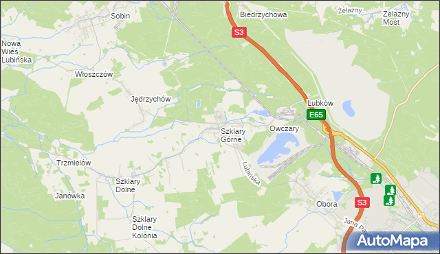 mapa Szklary Górne, Szklary Górne na mapie Targeo