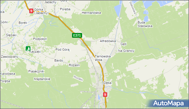 mapa Tarnowska Wola gmina Nowa Dęba, Tarnowska Wola gmina Nowa Dęba na mapie Targeo