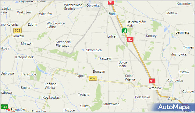 mapa Tkaczew, Tkaczew na mapie Targeo