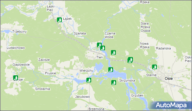 mapa Tleń, Tleń na mapie Targeo