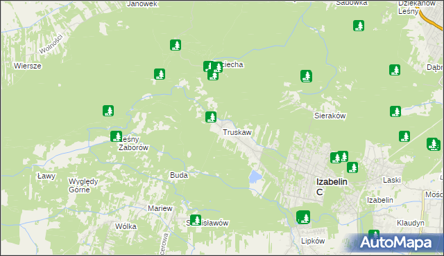 mapa Truskaw, Truskaw na mapie Targeo