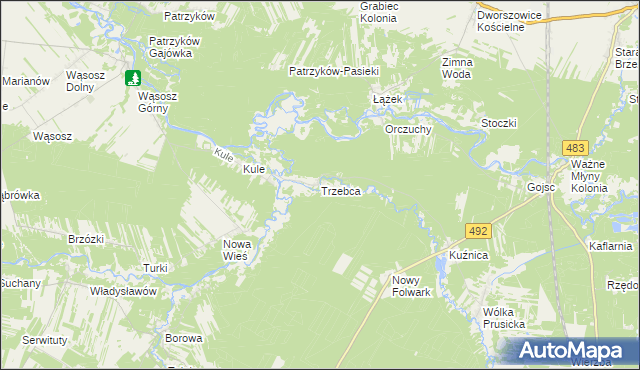 mapa Trzebca, Trzebca na mapie Targeo