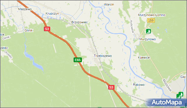 mapa Trzebiszewo, Trzebiszewo na mapie Targeo