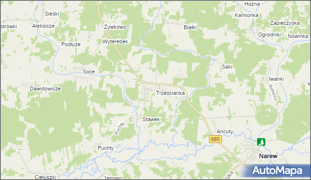 mapa Trześcianka, Trześcianka na mapie Targeo