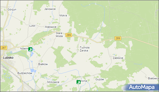 mapa Tuchola Żarska, Tuchola Żarska na mapie Targeo