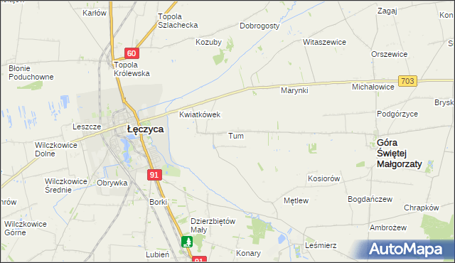 mapa Tum, Tum na mapie Targeo