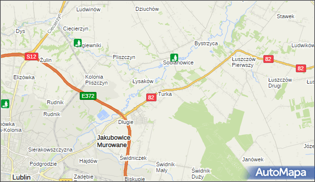 mapa Turka gmina Wólka, Turka gmina Wólka na mapie Targeo