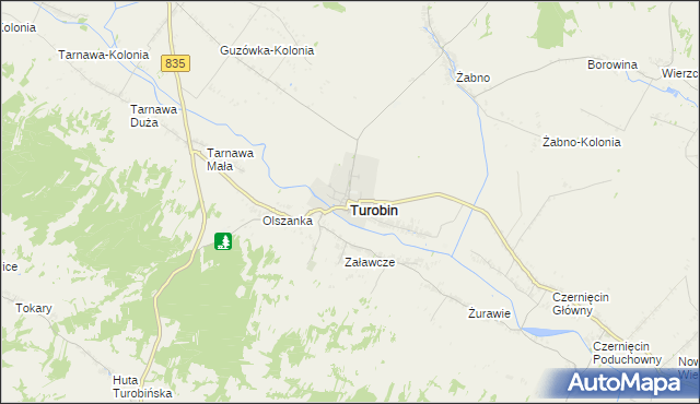 mapa Turobin, Turobin na mapie Targeo
