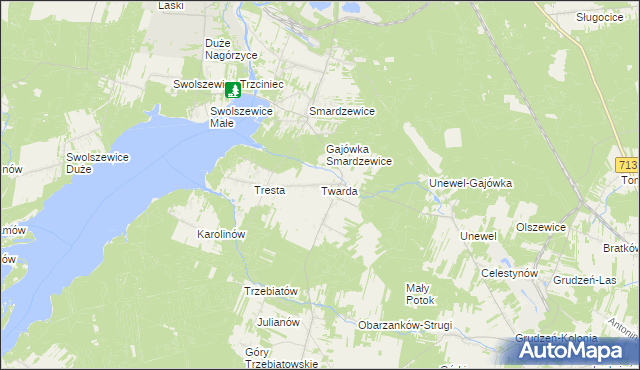 mapa Twarda, Twarda na mapie Targeo