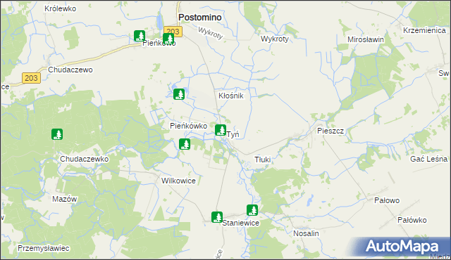 mapa Tyń, Tyń na mapie Targeo