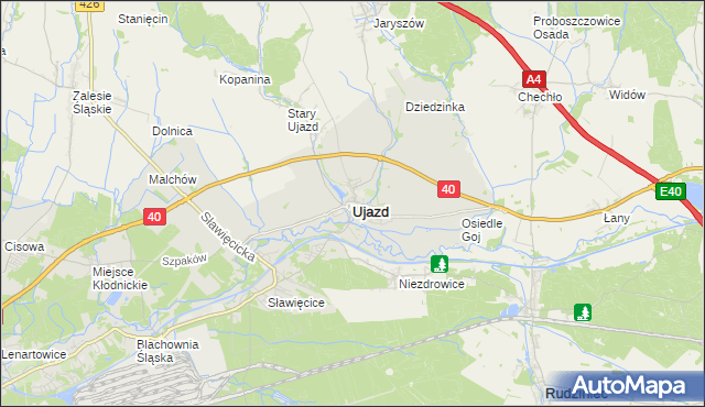 mapa Ujazd powiat strzelecki, Ujazd powiat strzelecki na mapie Targeo