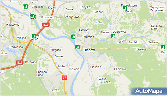 mapa Ulanów powiat niżański, Ulanów powiat niżański na mapie Targeo