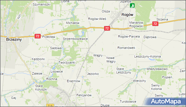 mapa Wągry, Wągry na mapie Targeo
