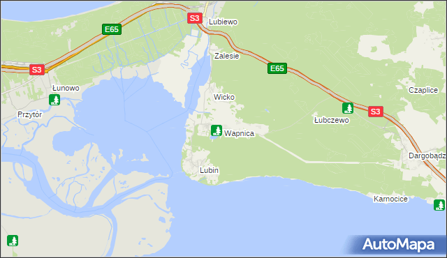 mapa Wapnica gmina Międzyzdroje, Wapnica gmina Międzyzdroje na mapie Targeo