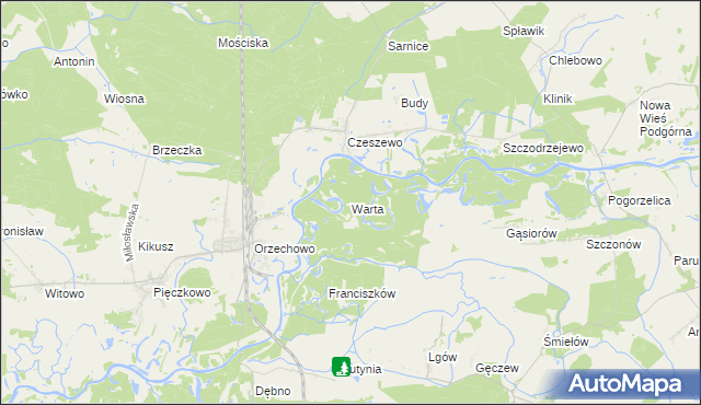 mapa Warta gmina Miłosław, Warta gmina Miłosław na mapie Targeo