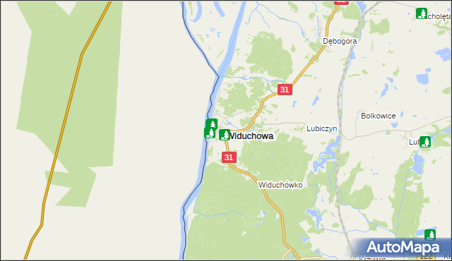 mapa Widuchowa powiat gryfiński, Widuchowa powiat gryfiński na mapie Targeo