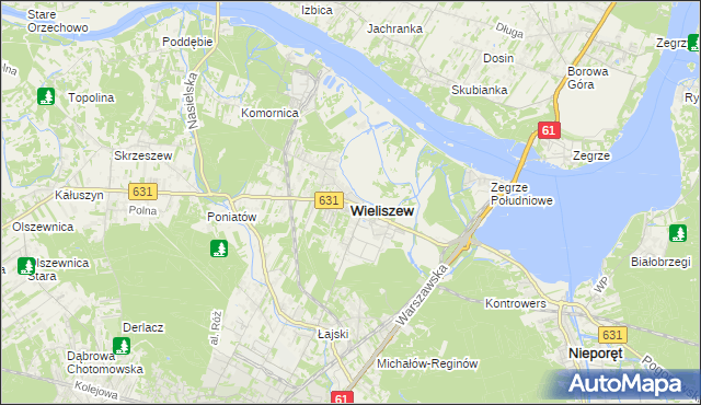 mapa Wieliszew, Wieliszew na mapie Targeo
